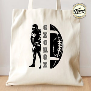 Personalized Football Tote Bag: Custom Name Sports Gift
