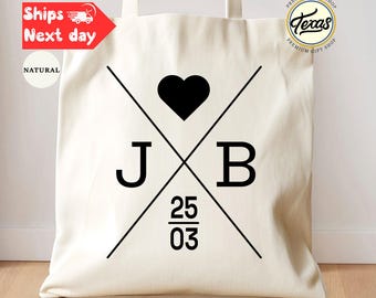 Personalized Wedding Tote Bag: Bridal Party Gift, Heavy Cotton Canvas