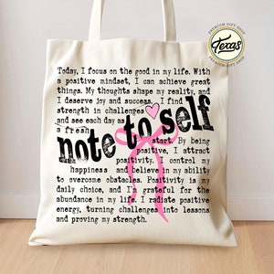 Motivational &#39;Note to Self&#39; Tote Bag