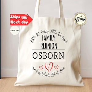 Custom Family Name Heart Tote Bag: Reunion Gift