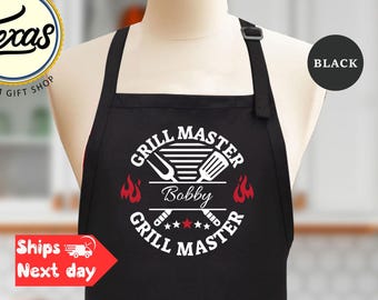 Personalized Grill Master Apron: Custom Chef Dad BBQ Gift