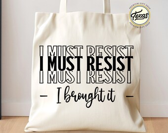 Funny Shopaholic Canvas Tote Bag: Sarcastic Shopping Gift
