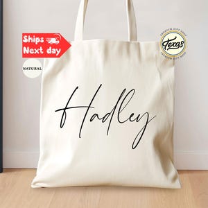 Custom Name Tote Bag, Personalized Name Tote Bag, Bridesmaid Proposal Gift Bag, Bridal Party Gift, Canvas Women Tote Bag, Bachelorette Totes
