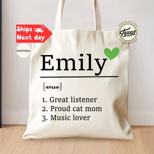 Custom Name and Definition Accent Bag: Personalized Tote Bag