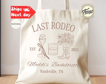 Custom Last Rodeo Bachelorette Tote Bag: Western Cowgirl Gift