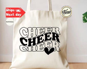 Cheer Heart Tote Bag: Cheerleader Gift