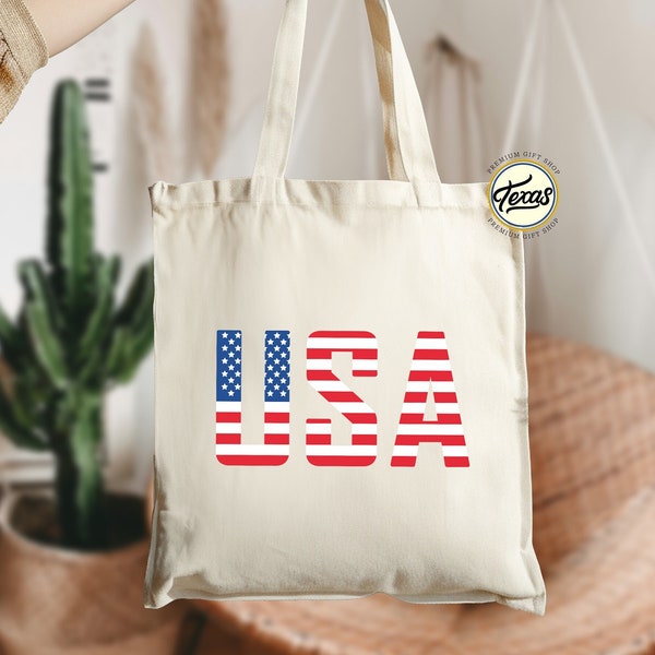 USA Tote Bag, USA Flag Tote Bag, Happy 4th of July Tote Bag, 4th of July Party Gift, Patriotic Gift Tote Bag, Election Tote Bag, Vote Tote