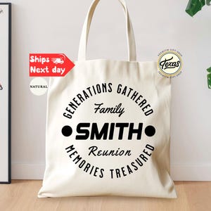 Custom Family Reunion Tote Bag: Personalized Canvas Gift