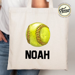 Personalized Softball Tote Bag: Custom Name