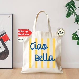 Italian Summer Tote Bag: Lemon & Ciao Bella Bag