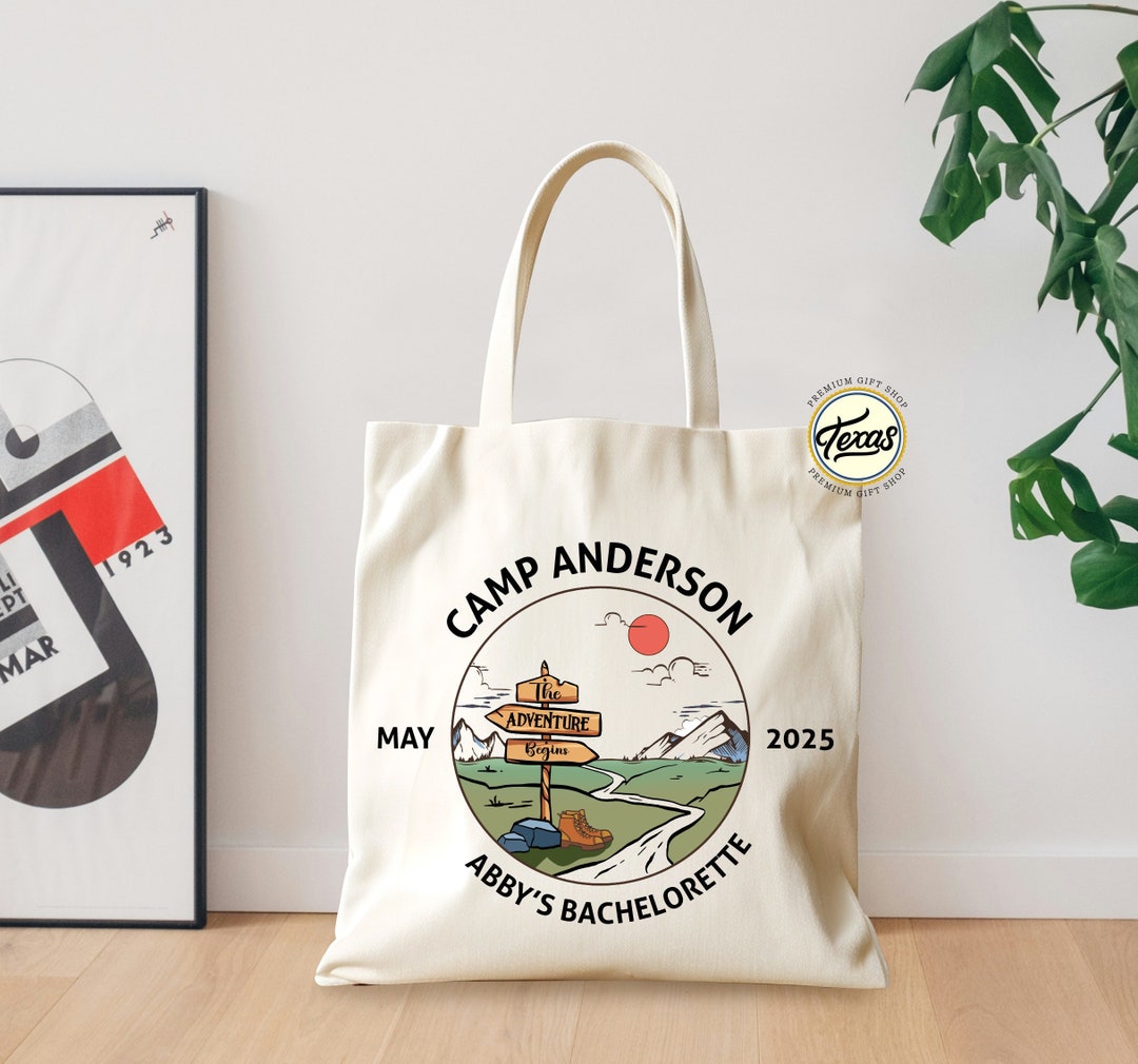 Custom Camping Bachelorette Tote Bag: Personalized Party Favor - Etsy