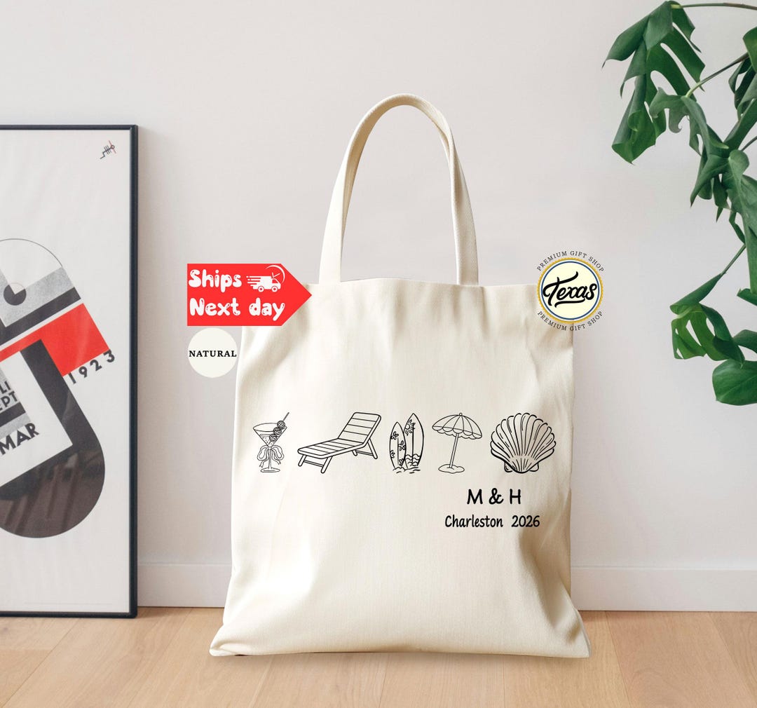 Custom Beach Bachelorette Bag: Coastal Tote Bag - Etsy