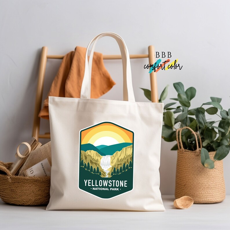 Yellowstone National Park Tote Bag Canvas Tote Bag National Etsy