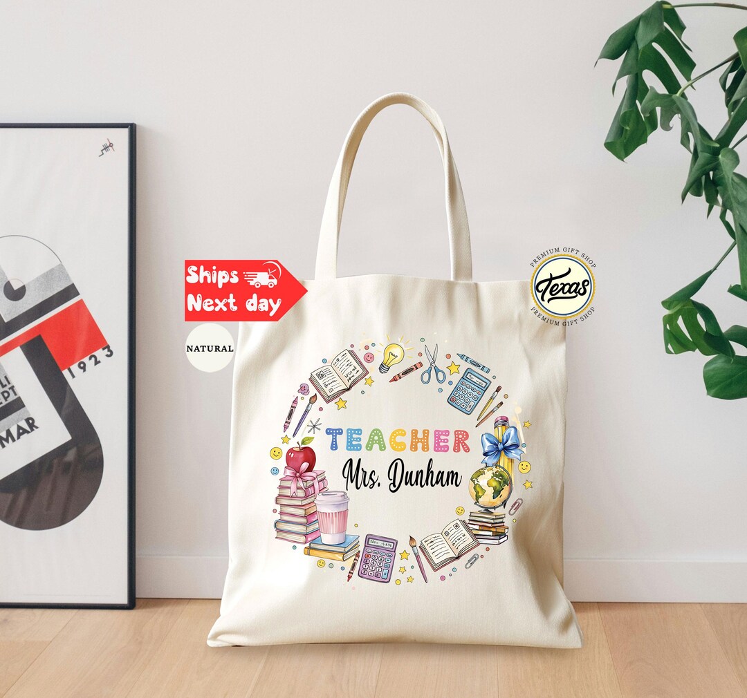 Custom Teacher Tote Bag: Teacher Appreciation Gift - Etsy