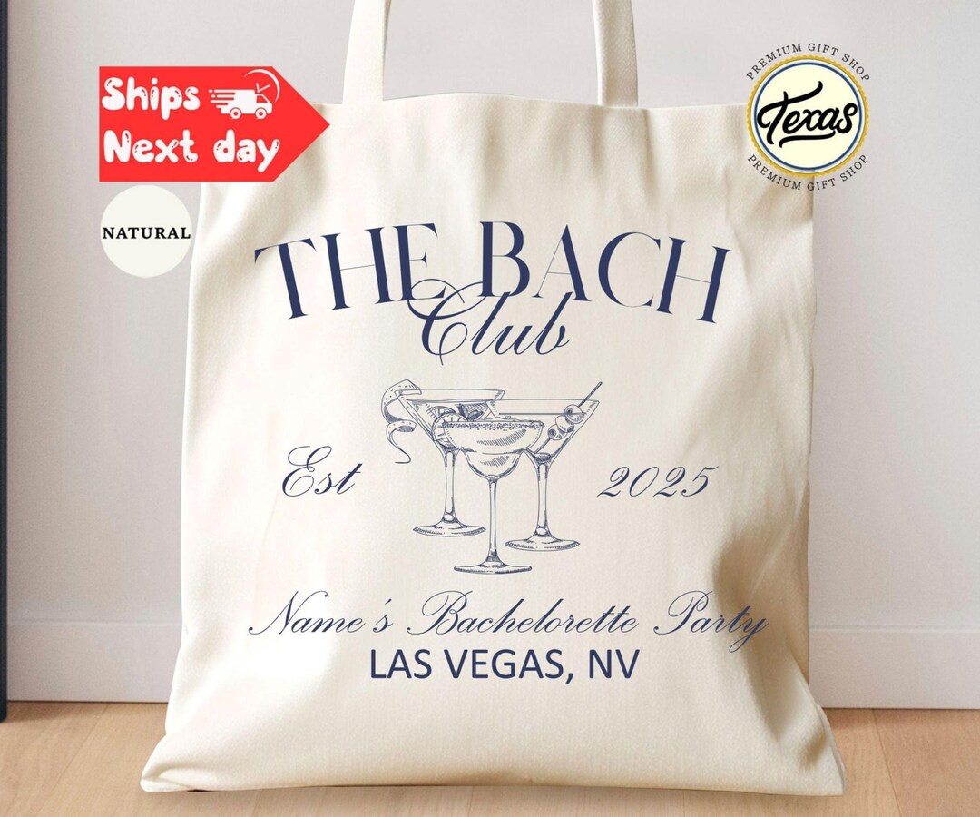 Custom Bachelorette Party Canvas Tote Bag: the Bach Club Favor - Etsy