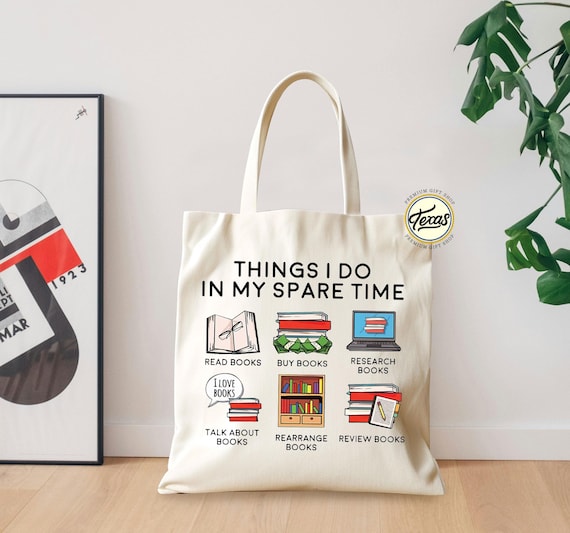 Book Lover Tote Bag: Funny Bookworm Gift