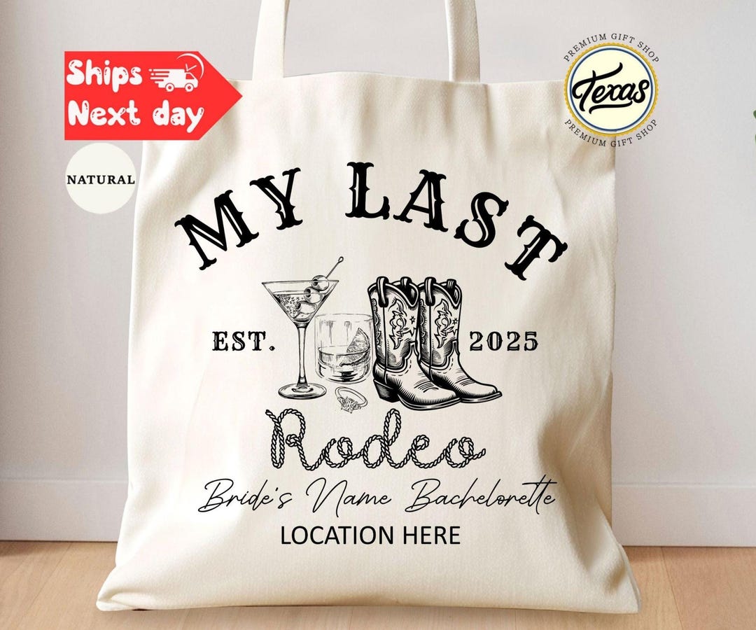 Custom Western Bachelorette Tote Bag: Last Rodeo Cowgirl Gift - Etsy