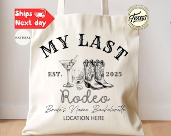 Custom Western Bachelorette Tote Bag: Last Rodeo Cowgirl Gift