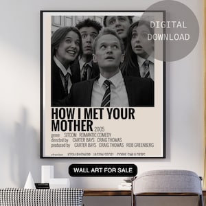 How I Met Your Mother Digital Poster, HIMYM, Ted Mosby, TV Series Poster Print, Wall Decor, Instant Download, Digital Poster, Vintage Art