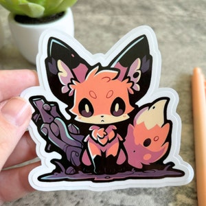 Graveyard Fox Halloween Sticker, Cute Stickers Kawaii, Party Favors, Phone Laptop Planner Stickers, Anime Manga Kawaii Aesthetic