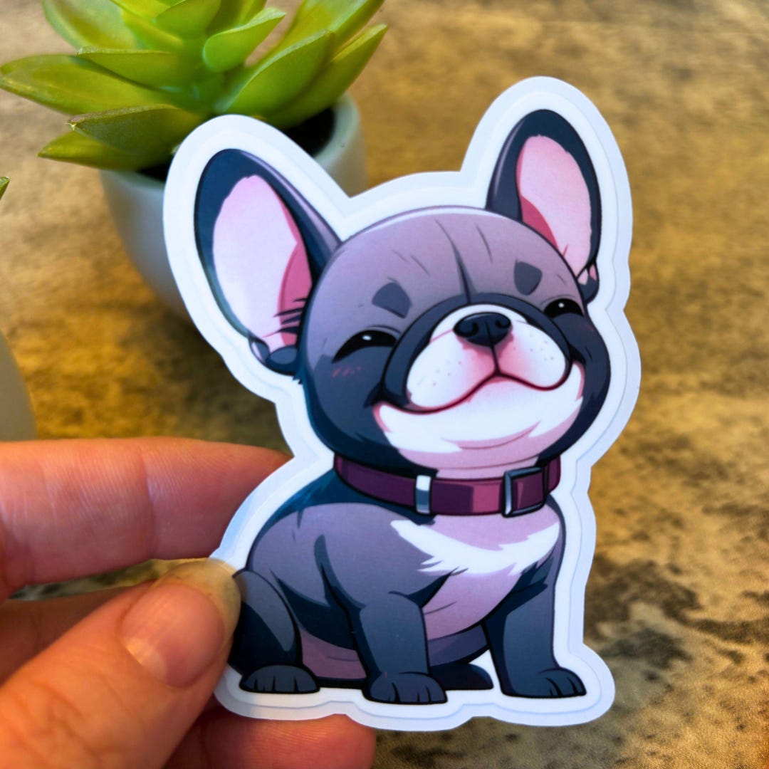 Cute Smiling Frenchie Dog Sticker - Etsy