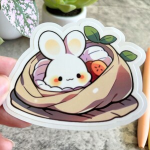 Cozy Bunny Sticker Cute Stickers Kawaii Aesthetic Bunny Burrito Sushi Bunny Bundle Laptop Kindle Stickers Party Favors