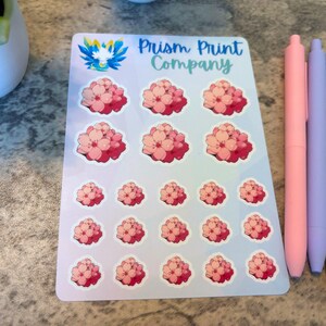 Sakura Flowers Sticker Sheet, Cherry Blossom Planner Stickers, Decorative Stickers