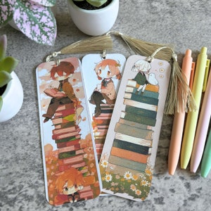 Cute Bookmarks with Tassels, Kawaii Vintage-Style Design, Gifts for Book Lovers Librarians and Bookish Readers