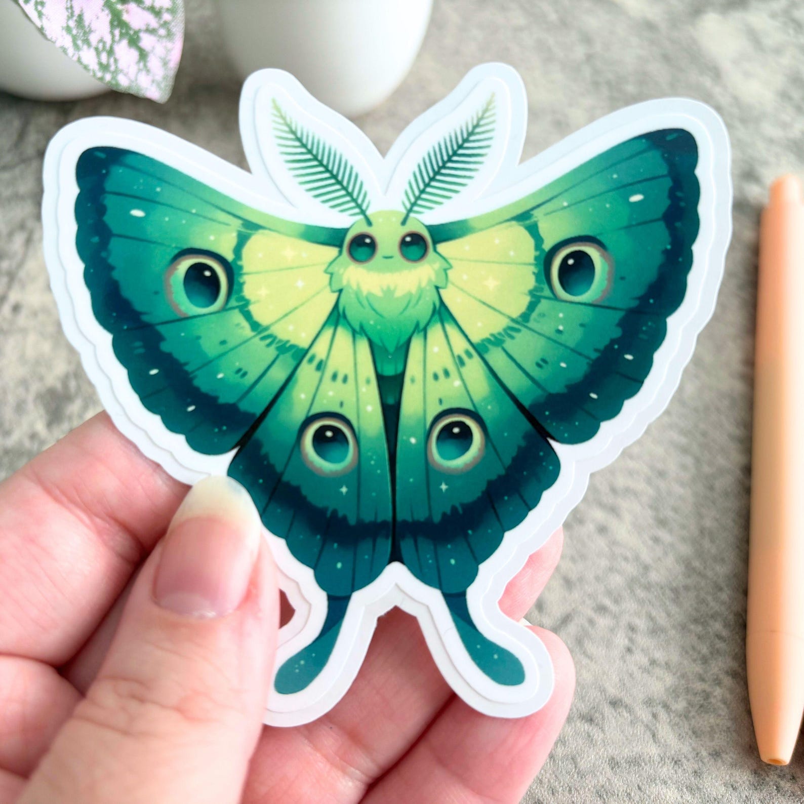 Cute Luna Moth Sticker, Halloween, Cute Stickers Kawaii Aesthetic ...