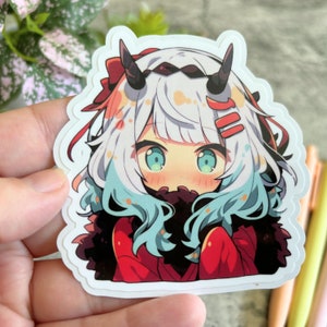 Horned Monster Girl Sticker, Cute Kawaii Aesthetic, Planners Laptops Notebooks Journals Gift Bags, Great For Sticker Books and Albums