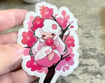 Cherry Blossom Fairy Sticker, Cute Stickers Kawaii, Party Favors, Phone Laptop Planner Stickers, Anime Manga Kawaii Aesthetic