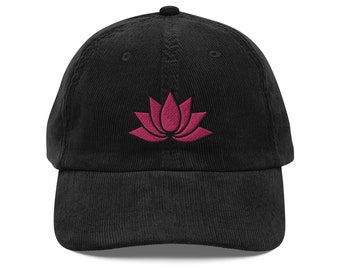 Lotus Flower Embroidered Cap | Gift For Beautiful Lotus Flower Lovers | Cute Vintage Cap | For Her & Him | Multiple Hat Colors