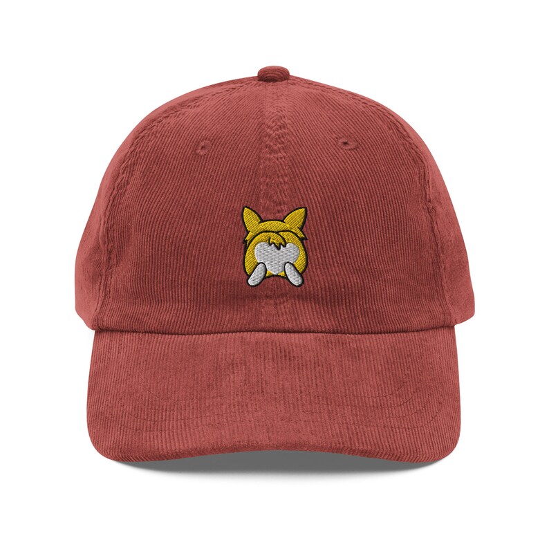 Corgi Butt Corduroy Cap | Corgi Dog Lovers Gift | Vintage Trendy Cute Dad Cap | Sustainably Made For Him & For Her | Luxury Soft Hat