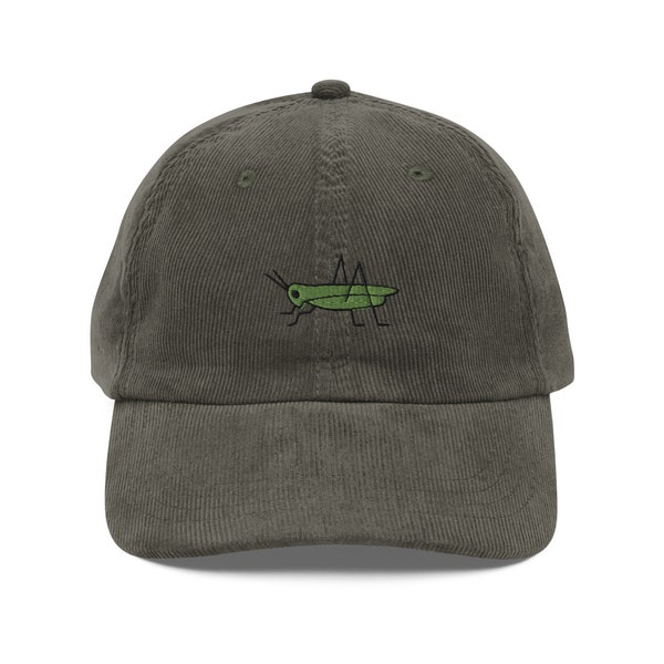Grasshopper Embroidered Cap | Gift Insect Lovers | Cute Pet Bug Vintage Cap | Sustainable Hat | Locust Hat For Him & Her | Multiple Colors