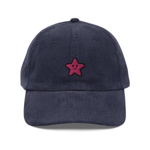 Starfish Corduroy Cap | Cute Minimalist Smiling Starfish | Premium Vintage Cap | Sustainable Hat | Multiple Colors | For Him & Her