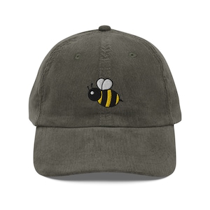 Bee Embroidered Cap | Gift For Bumblebee Lovers | Cute Honey Bee Vintage Cap | Sustainable Hat | For Him & Her