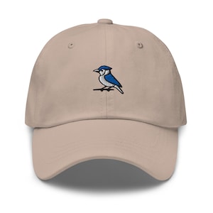 Blue Jay Bird Embroidered Dad Cap | Bird Watching Gift | Cotton Classic Baseball Hat | Multiple Colors | Unisex For Him & For Her