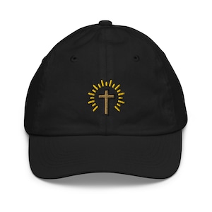 Christian Cross Kids Baseball Cap Embroidered | Christians Gift For Child | Cute Church Children&#39;s Hat For Him & Her | Multiple Colors