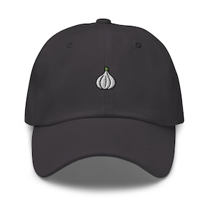 Garlic Embroidered Dad Cap | Garlic Gift | Cotton Classic Baseball Hat | Multiple Colors | Unisex For Him & For Her