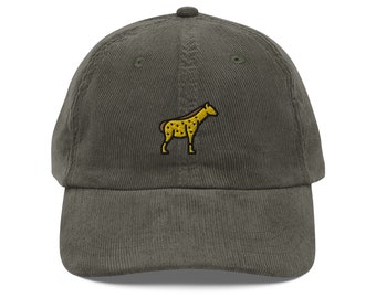 Hyena Corduroy Cap | Gift For Hyena Lovers | Cute African Safari Vintage Cap | Sustainable Hat | Multiple Colors | For Him & Her