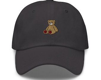 Teddy Bear Embroidered Dad Cap | Toy Bear Gift | Cotton Classic Baseball Hat | Multiple Colors | Unisex For Him & For Her