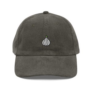 Garlic Corduroy Cap | Garlic Lovers Gift | Cute Vintage Cap | Sustainable Hat | Multiple Colors | For Him & Her
