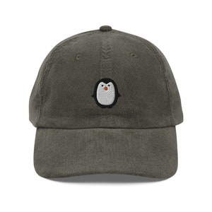 Penguin Embroidered Cap | Gift For Penguin Lovers | Cute Penguin Vintage Cap | Sustainable Hat | For Him & Her