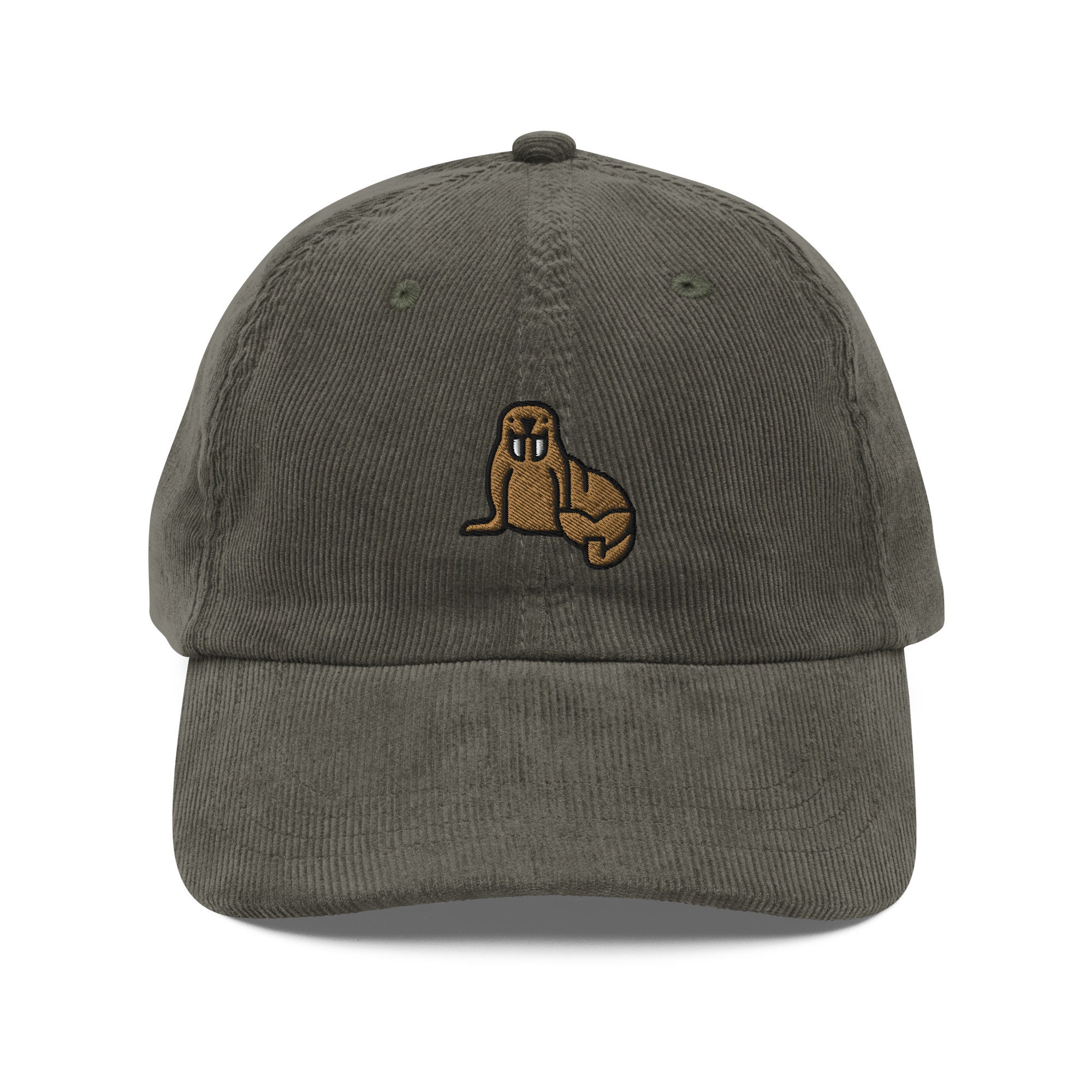 Cute Walrus Corduroy Cap | Gift For Marine Animal Lovers | Cute Kawaii Vintage Cap | Sustainable Hat | Multiple Colors | For Him & Her