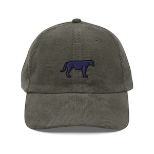Panther Corduroy Cap | Gift For Panther Lovers | Cute Big Cat Vintage Cap | Sustainable Hat | Multiple Colors | For Him & Her