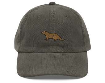 Cute Otter Embroidered Cap | Gift For Otter Lovers | Otter Vintage Dad Cap | Sustainable Hat | For Him & Her