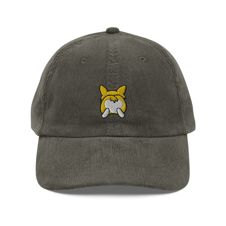 Corgi Butt Corduroy Cap | Corgi Dog Lovers Gift | Vintage Trendy Cute Dad Cap | Sustainably Made For Him & For Her | Luxury Soft Hat