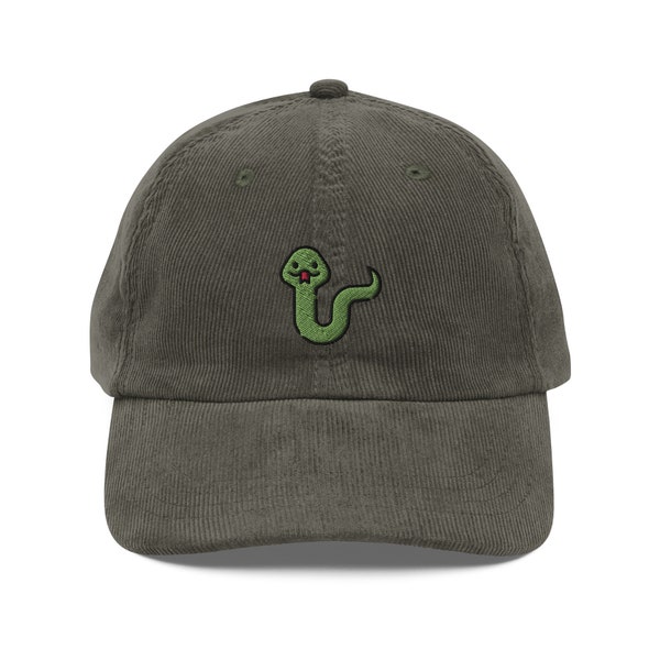 Cute Snake Embroidered Cap | Gift For Snake Lovers | Cute Snake Vintage Cap | Sustainable Hat | For Him & Her