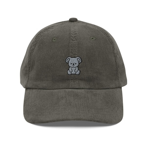Niedliche Koala Cord Mütze | Australische Geschenk | Australien Tier Stickerei Vintage Cap | Nachhaltige Mütze | Mehrere Farben | Für Sie & Ihn