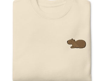 Capybara Embroidered Sweatshirt | Cute Capybara Gift | Sustainable Premium Sweater | Multiple Colors | Unisex For Him & Her
